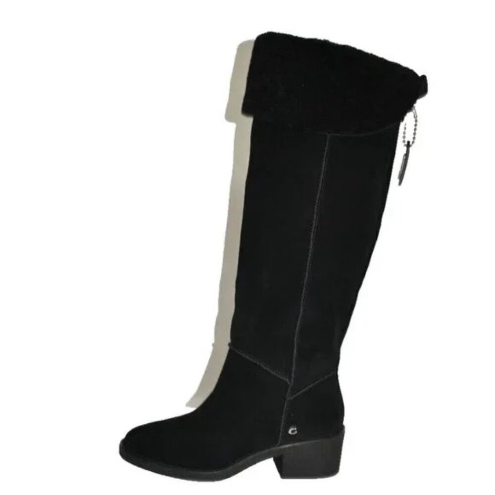 Brand-new 2Way Suede leather Coach Janelle Boots Black Size 6